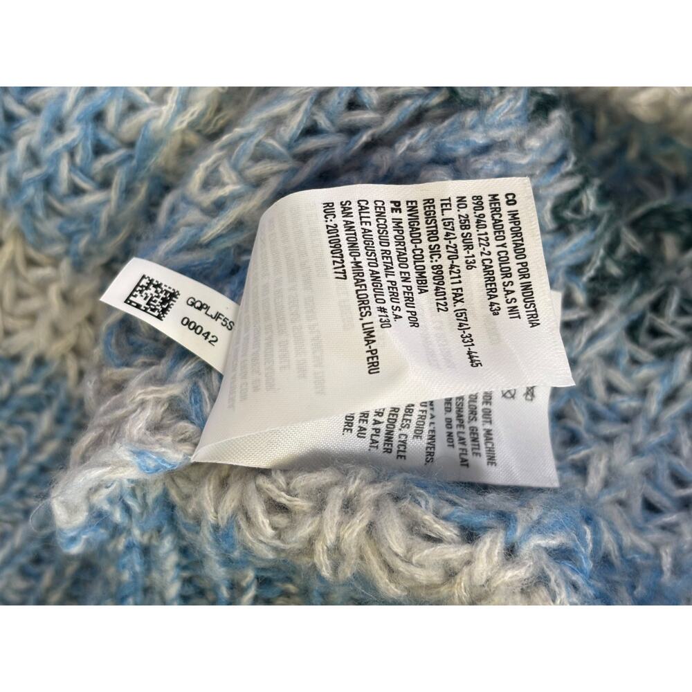 American Eagle Loose Knit Sweater Womens Size L Blues White Gray Oversized - Picture 5 of 8